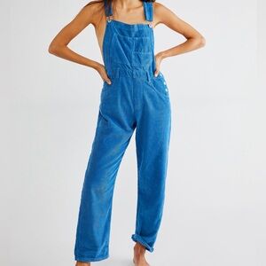 Free People
Women's Blue Ziggy Cord Overalls